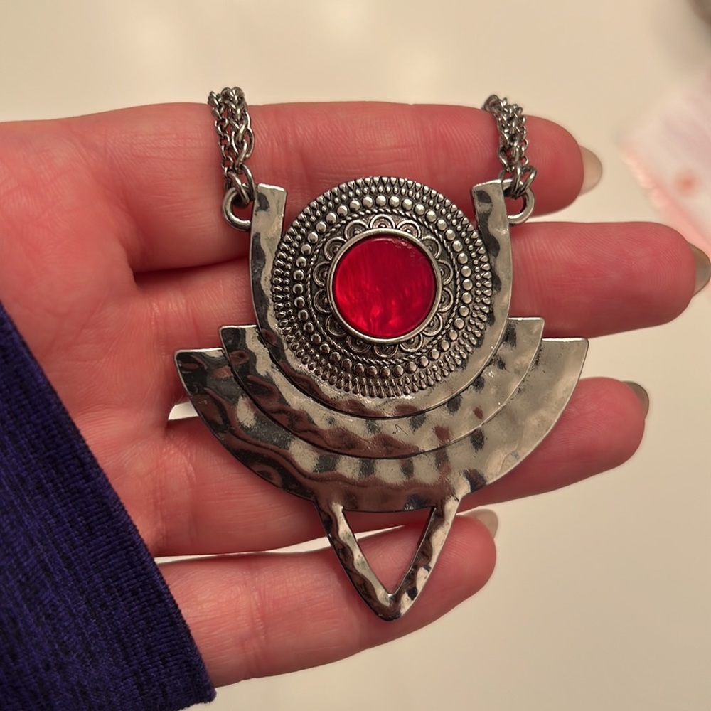 Boho tribal Pendant drop necklace
